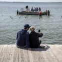 Watching judging on the bay at the 2025 Ward World Championship [Photo by Alan Wycheck]
